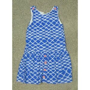 Peas and Queues Blue White Dress Size 8